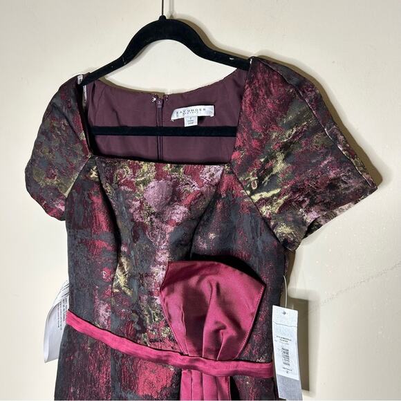 Kay Unger Layne Jacquard Column Formal Dress Lined Bow Side Slit Size 2 NWT - Picture 13 of 13